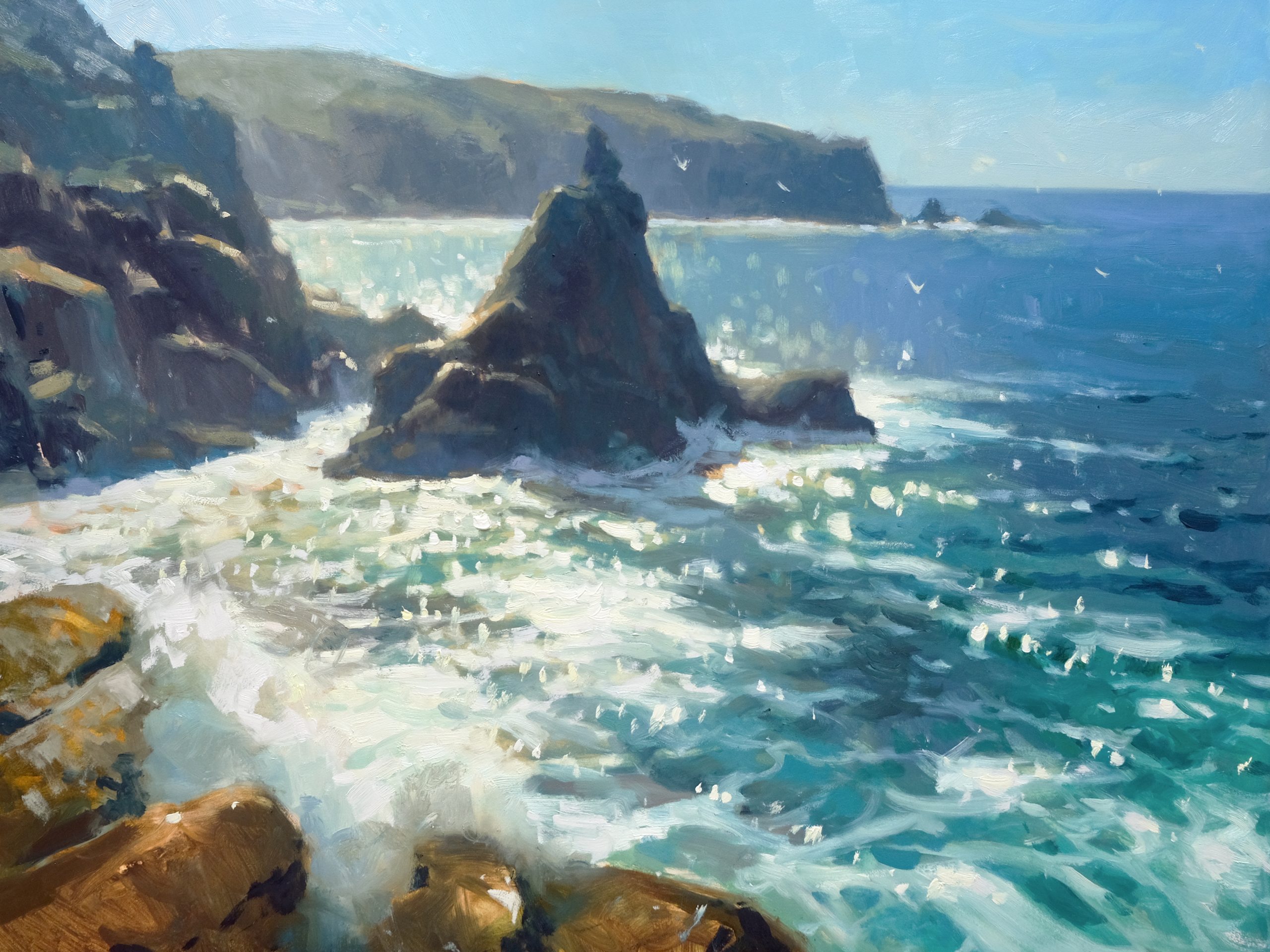 Watching the Tide, Sennen / oil / 18 x 24 inches